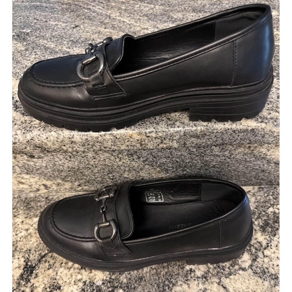 Sold.       Women's 10 Flat Shoes Black Leather Loafer Support Work Shoe